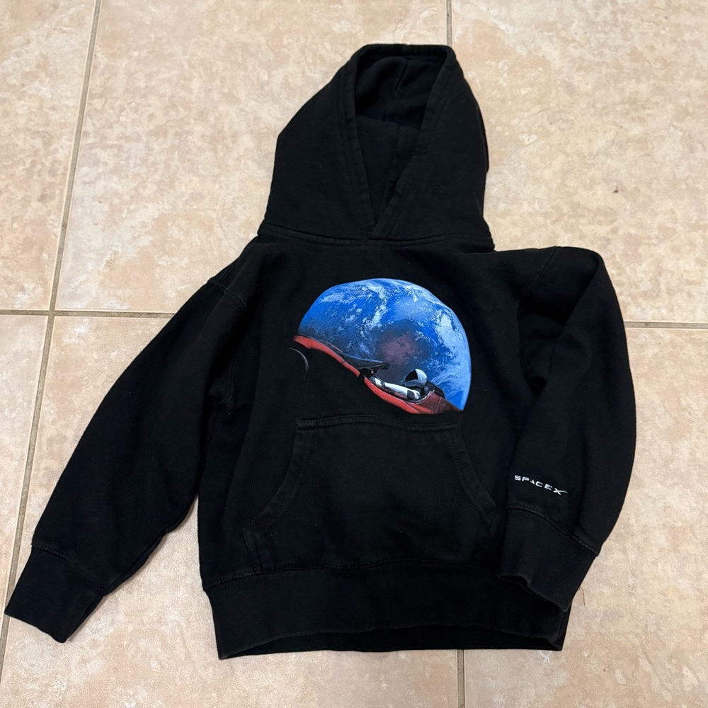 SpaceX kids starman space pullover hoodie Small